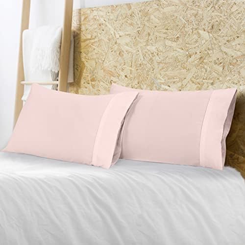 Спално бельо Royale Queen Калъфка Комплект покрива възглавница с 2 легла - 20 x 30 Розови калъфки - 1800 Матово покритие от микрофибър, устойчив