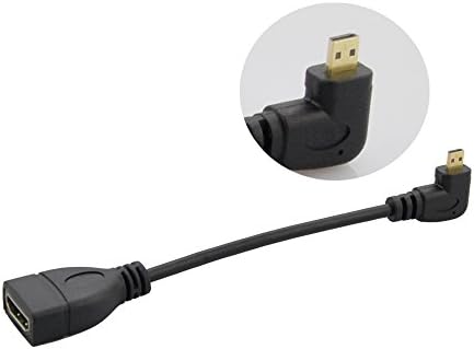 Ъглов кабел-адаптер Micro HDMI към HDMI; Seadream 6 15 см, 90-градусов гнездо-адаптер Micro HDMI Надолу по посока на мъжа към