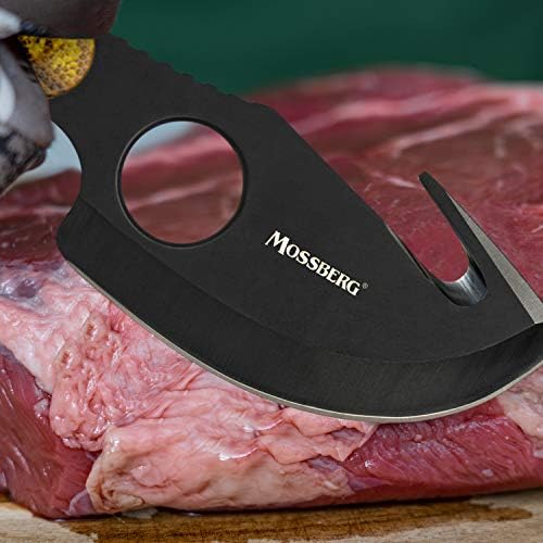 Нож Mossberg с фиксирано острие, Универсален Нож за облекчаване на кожи с Кука за Потрошения, за Ловци и любители на активната почивка