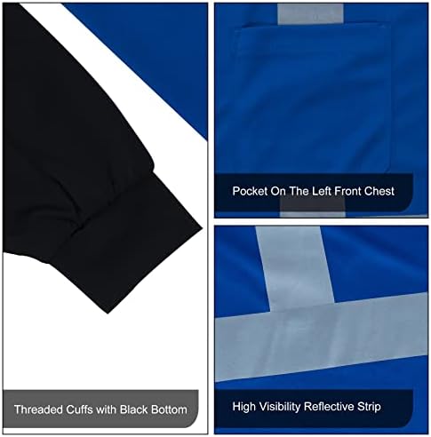 Мъжки защитни Ризи с Висока Видимост FONIRRA, Светоотражающая Тениска ANSI Клас 2 с Дълъг Ръкав Hi Vis За Строителни Работи