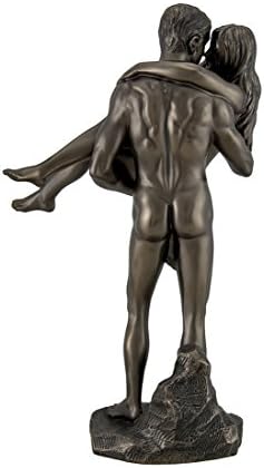 Статуи от смола Влюбен Готовата Бронзова Статуя на Гола Жена, Носеща Мъжа, 6,5x11,5x3,5 инча Бронз