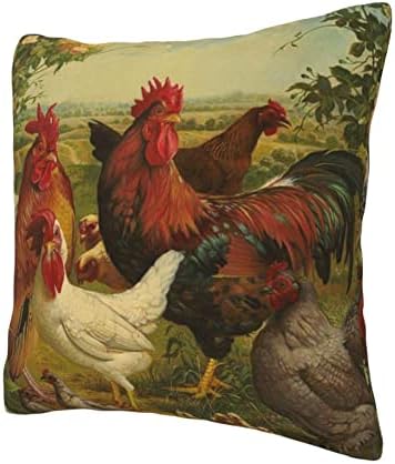 Възглавница ASEELO Пилета and Farm, Мека Квадратна Възглавница-Калъф за диван-легло, Спалня, Хол, 18 X 18 Инча