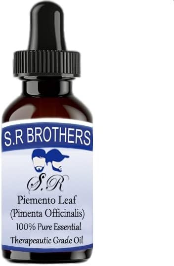 S. R Brothers Piemento Leaf (Пимента Officinalis) Чисто и Натурално Етерично масло Терапевтичен клас с Капкомер 50 мл