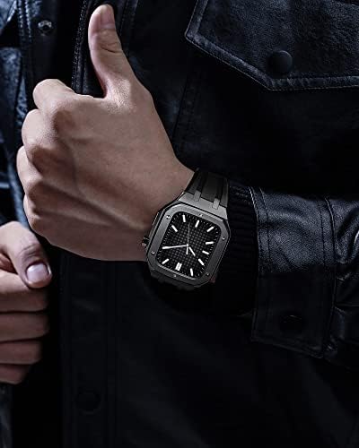 XDEWZ Силиконов каучук с противоударным броня Калъф за Apple Watch Band Case За Мъже И Жени Спортен Военен Каишка Защитен калъф 45