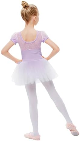 LIONJIE/Балетное Трика За момичета, Рокля-Пакет За Танци, Кратък Буйни Ръкав, Скъпа Танцови, Балерина от 3 до 12 години