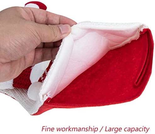 BESPORTBLE Чорап Чорапи на Дядо + Потребителски Висящи Снежинки Коледа Празничен Вязаный Торбичка За Съхранение Отглеждане Чорапи Коледна