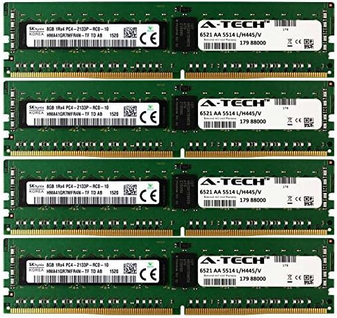 A-Tech Hynix IC DDR4 32 GB Комплект 4X8 GB 1Rx4 PC4-17000 2133 Mhz на HP ProLiant WS460c BL460c WS460c XL170r XL190r XL250a XL230a Apollo 4500 4200 Cloudline CL2100 CL2200 G3 726718-B21 Оперативна памет 774170-001