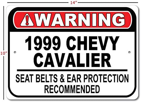 Знак Препоръчва колан 1999 99 Chevy Cavalier за бърза езда, Метален Знак на Гаража, монтиран на стената Декор, Авто знак на GM - 10x14 инча