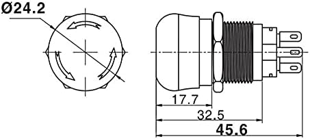 DJDLFA 1БР 19 мм Стопорный Модел на Плосък Кръг От Неръждаема Стомана Метален Бутон за Аварийно Спиране Ключ Притискателния Заключване