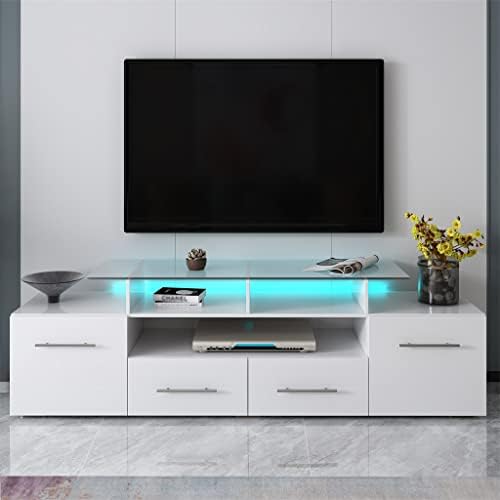 Дебела поставка за телевизор е с led подсветка, меняющей цвят, Универсален телевизионен шкаф за развлекателен център за телевизор