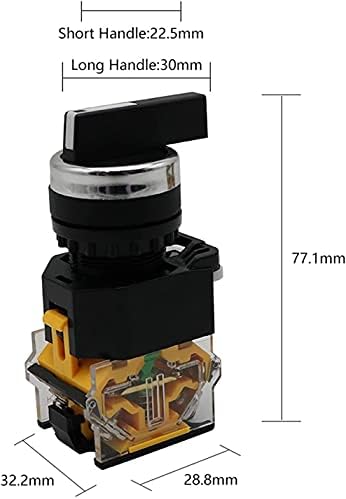 INANIR 22 мм Дръжка Избор на Ротационен Превключвател С Моментално фиксиране 2NO 1NO1NC 2 и 3-Позиционен превключвател на захранване DPST 10A