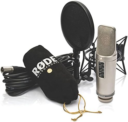 Rode NT2 -Студиен комплект кардиоидного конденсаторного микрофон с микрофонной часова мряна и XLR-кабел