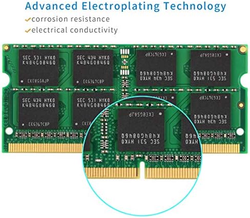 Комплект TECMIYO на 16 GB (2x8 GB) DDR3L-1600 sodimm памет (PC3-12800S), оперативна памет DDR3 2Rx8 1,35 В /1,5 В CL11, Без ECC, без буфериране,