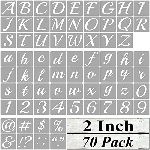 2-Цолови Шаблони на букви от азбуката за рисуване - 70 Опаковки Шаблони Шаблон букви и цифри с Надписи за рисуване върху дърво, за