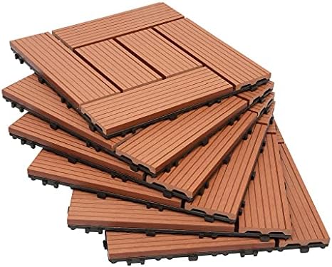 дървени и Пластмасови алуминиеви композитни панели за облицовка на вътрешен двор famobay (12 x 12, 6 бр, Тухла-Червена в клетката), Настилная