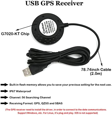 Geekstory BS-708 G-Мишка USB GPS Ключ Навигационен Модул G7020-KT Чип Външна GPS Антена 4 М флаш USB GPS приемник за Raspberry Pi Linux Windows