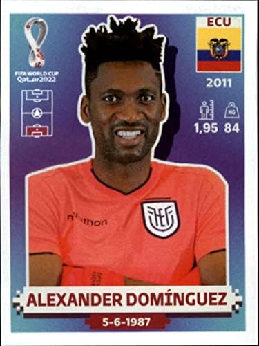 Стикер за световната Купа Панини 2022 в Катар ECU4 Александър Домингес Група A Търговска картичка с мини-стикер в Еквадор