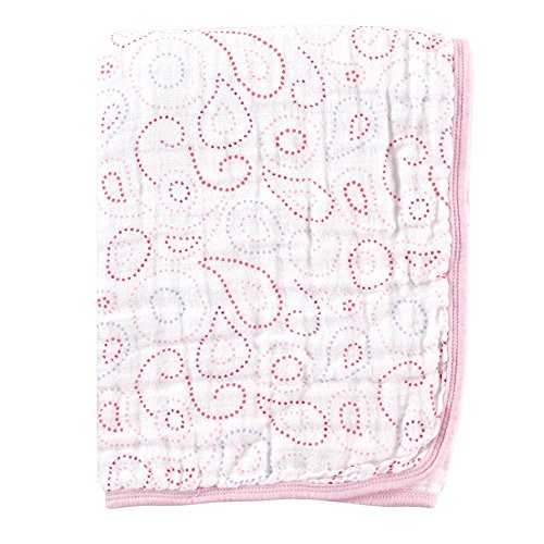 Детско 2-Слойное Муслиновое одеяло за количка Hudson, Розово с петна Пейсли, 46 x 46