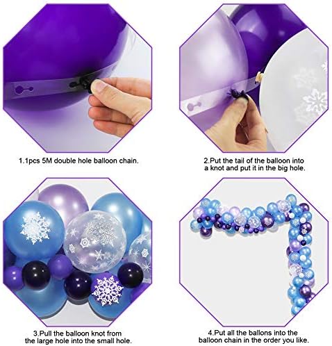 100ШТ Комплект за Гирлянди от Балони под формата на Снежинки, Виолетово-Сини Балони във формата На Снежинки, Украса от Замразени Балони,