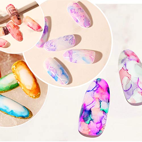 Комплект Лакове за нокти FERCAISH Blooming, Гел-Лак за нокти Ink Watercolor Цвят, Мрамор Градиентный Лак за Дизайн на Ноктите, Водна Боя за жени и Момичета (6 Цвята)