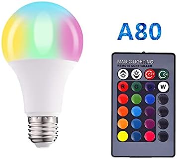 MaoTopCom Осветление E27 RGB + Бели led крушки с дистанционно управление, което е равно на 150 W с регулируема яркост A80, 16 Сменяеми лампи с функция памет, Декоративни осветител?