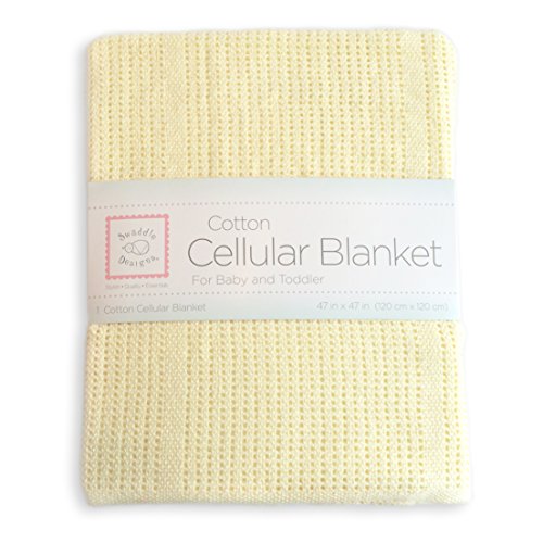Детско Клетчатое одеяло SwaddleDesigns, 47 x 47 см, Памук премиум-клас, Пастельно-жълт