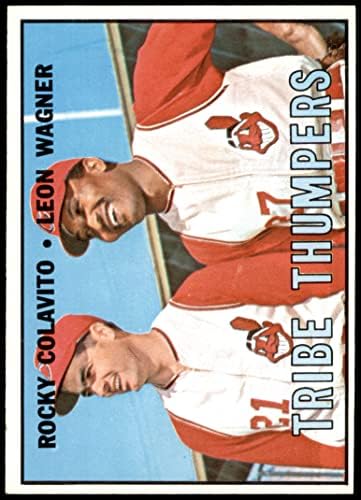 1967 Топсы племе № 109 Роки Колавито /Леон Вагнер Индианците Кливланд (Бейзболна картичка) Индианци в Ню Йорк