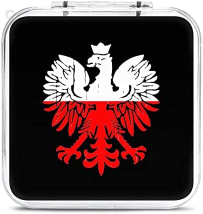 Флаг на Полша Полски Орел Калъф За съхранение слот за Карти Твърд Защитен Органайзер Кутия За Nintendo Switch (12 Слотове
