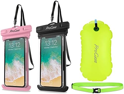 ProCase Универсален водоустойчив калъф за телефон, суха чанта, комплект с плувен буем
