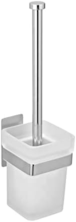 Стенен държач WENKO Turbo-Loc Генова Shine са от неръждаема стомана, пробиване не е необходима, системата на лепилни подложки, Контейнер от сатен завършени стъкло с тоалетна