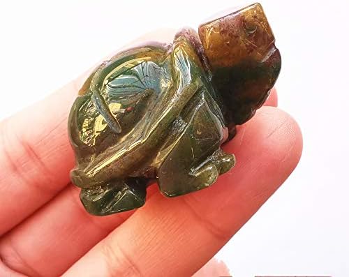 Bacatgem 1 бр. Кристали във формата на Костенурка от Лазурит и Лечебни Камъни, 1,5 са подбрани Скулптура на Животното Ръчно изработени, Лечебен