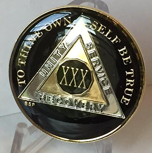 Най-ярката Звезда Прес 30-Годишният Класически Черен Медальон Анонимни Алкохолици АА С Трехпластинчатым Позлатените и Никелированным