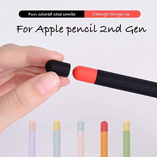 ТИПОРАЗМЕР Duotone Color Case Bundle за Apple Pencil 2-ро поколение (2 опаковки) Силиконов калъф-хастар за iPad Pro Air (розово + лилаво)