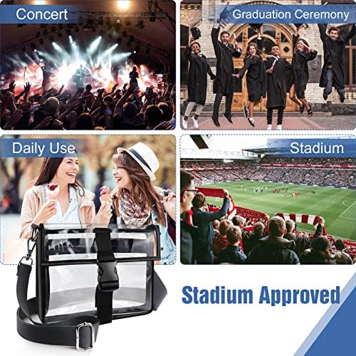 Одобрен Стадион Прозрачна Чанта COROMAY, Прозрачна Чанта през рамо Guitar Starp, Прозрачен Чантата си за стадиона, спорт, Концерти и Ежедневна употреба