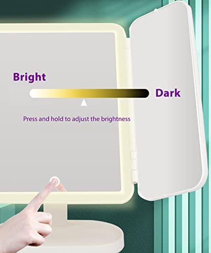 Перезаряжаемое Огледало за грим LunaBox с подсветка, Тоалетен Огледало за грим, 3 Пъти /5-Кратно Увеличение, 3 Режима на осветлението (Бял