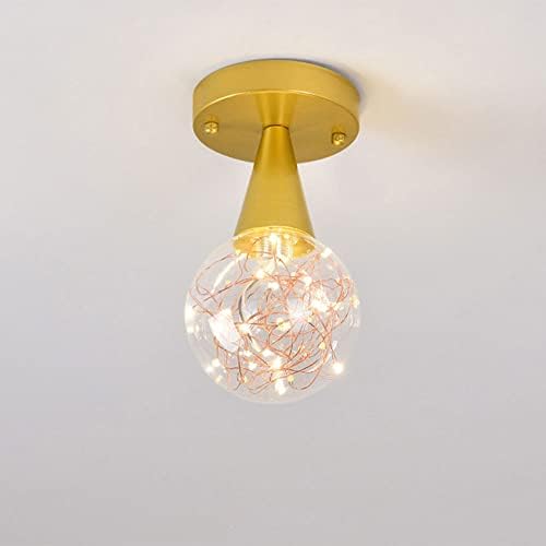 Тавана лампа TPOFHS От Прозрачно Стъкло с подово Монтиране 1/2-Light, Промишлени Златни осветителни Тела, плафониери за антре,