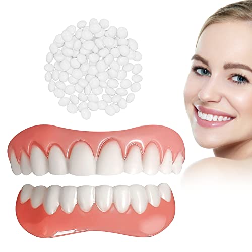 Изкуствени зъби, 2 бр., Фасети, Гнездо за зъбни протези за жени и мъже, Зъбни Фасети за Временно Възстановяване на зъбите на Горната и