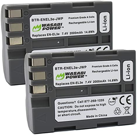 Батерия Wasabi Power за Nikon EN-EL3e (комплект от 2 части) и Nikon D50, D70, D70s, D80, D90, D100, D200, D300, D300S, D700