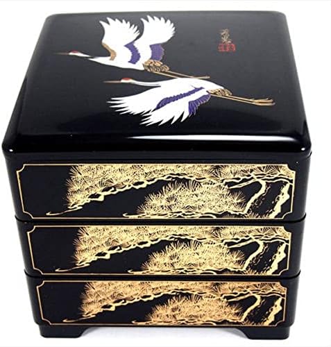 JapanBargain 4119, Кутия Jubako Японската Традиционна 3-Ярусная Кутия За съхранение на Хранителни Продукти, Контейнер за Закуски,