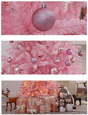 Изкуствена Коледна елха YUMUO, Розова Градиент Бор за Коледна Празнична Сезонни декорации-с Украса 210 см