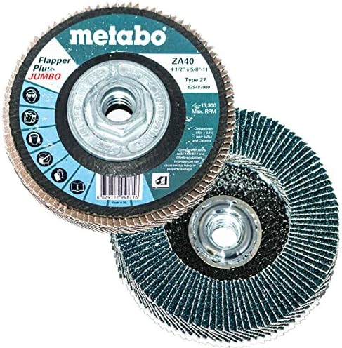 Metabo 629427000 4,5 x 5/8 - 11 Заслонок Плюс Големи Абразивни Дискове с амортисьори 80 песъчинки, 5 опаковки