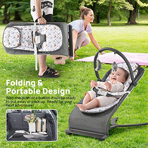 Детски батут за бебета, Батут за бебета с 3 разпоредбите на седалки, Качающееся седалка за бебета и малки деца, е подходящо за новородено