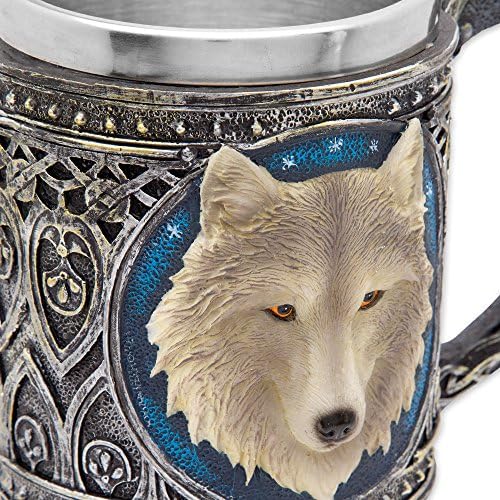 Тихоокеанския Подарък Прибори Lone Spirit Wolf Celtic Magic 11 грама Кафеена Чаша е От Смола с Вложка От Неръждаема Стомана
