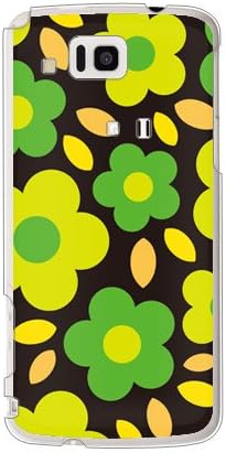 Втора кожа Flower Pop, Black x Green (Прозрачен) / за телефон AQUOS IS13SH/au ASHA13-PCCL-201-Y359