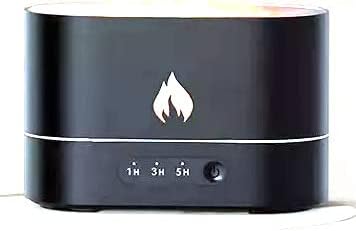 Ултразвукова USB-Овлажнител на въздуха Ultimate 3D Flame Essential Oil с дифузер 250 мл (черен)