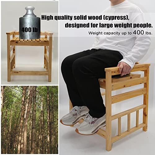 Дървена Пейка за душата, Водоустойчив спа стол за душата, за Вътрешно душата, се Използва като седалка за тоалетната чиния, на Кутията тегло 400 килограма