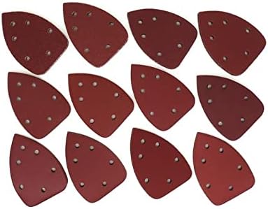 AVKART 25 БР Шлифовъчни листове 140 * 98 мм с 6 дупки, Триъгълен шкурка за мишки, кука и контур, Абразивни Шлифовъчни диск за шлайфане на дървен материал (цвят: Размер на 600)
