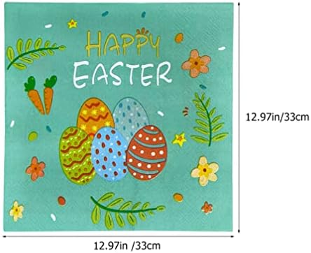 ABOOFAN 100 Листа Щастливи Великденски Салфетки, Хартиени с Флорални Моркови Модел за Еднократна употреба Великденски Коктейлни Салфетки за Великден Партита Посуда