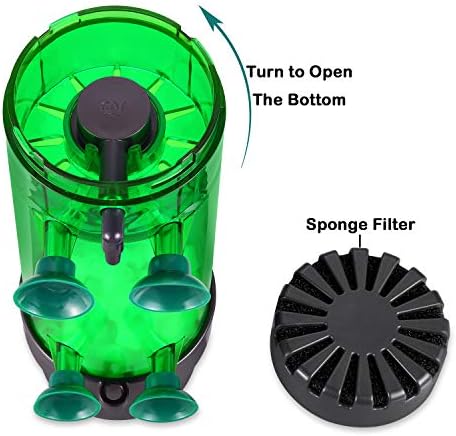 QANVEE филтър с псевдоожиженным слой, пузырьковый био-медии-реактор за аквариумни риби с въздушно камък и губчатым филтър