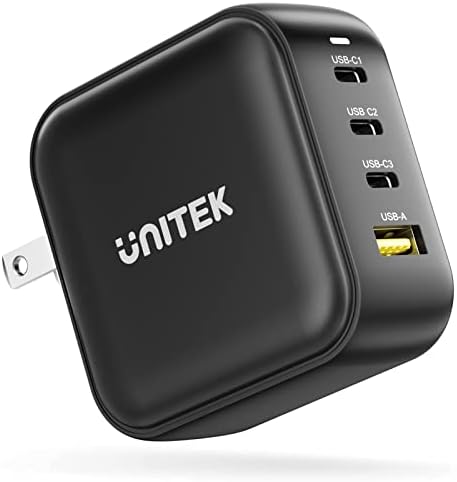 Бързо зарядно устройство Unitek USB C-100 W PD Gan Block Charge Ултра Малък 4-Пристанище Безжична Стенно Зарядно устройство Type C и USB